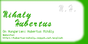 mihaly hubertus business card